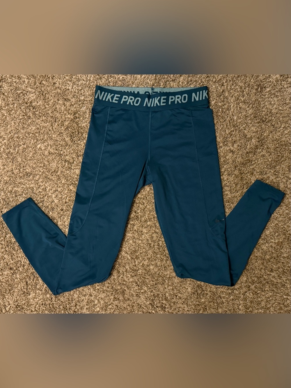 Nike Pro Teal Blue Athletic Leggings